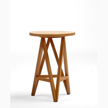 Taburet/bord i ask og elm